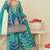 Blue chiffon sequins work semi stitched salwar suits suits size up to 42