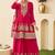 Red chiffon sequins work semi stitched salwar suits suits size up to 42