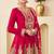 Red chiffon sequins work semi stitched salwar suits suits size up to 42