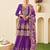 Purple chiffon sequins work semi stitched salwar suits suits size up to 42