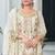 Beige chiffon sequins work semi stitched salwar suits suits size up to 42