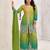 Lime chiffon sequins work semi stitched salwar suits suits size up to 42