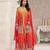 Orange chiffon sequins work semi stitched salwar suits suits size up to 42