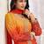 Orange chiffon sequins work semi stitched salwar suits suits size up to 42