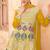 Yellow chiffon sequins work semi stitched salwar suits suits size up to 42
