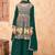 Teal green chiffon sequins work semi stitched salwar suits suits size up to 42