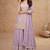 Lilac chiffon sequins work semi stitched salwar suits suits size up to 42