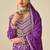 Purple chiffon sequins work semi stitched salwar suits suits size up to 42
