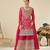 Pink chiffon sequins work semi stitched salwar suits suits size up to 42