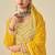 Yellow chiffon sequins work semi stitched salwar suits suits size up to 42