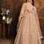 Peach net hand embroidery semi stitched salwar suits suits size up to 42