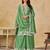 Green chiffon hand embroidery semi stitched salwar suits suits size up to 42