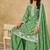 Green chiffon hand embroidery semi stitched salwar suits suits size up to 42