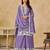 Lavender chiffon hand embroidery semi stitched salwar suits suits size up to 42