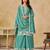 Sea green chiffon hand embroidery semi stitched salwar suits suits size up to 42