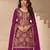 Magenta silk blend zari work semi stitched salwar suits suits size up to 42