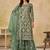 Green net sequins work semi stitched salwar suits suits size up to 42