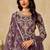Purple net sequins work semi stitched salwar suits suits size up to 42