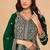 Green faux georgette hand embroidery semi stitched salwar suits suits size up to 42