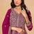 Pink faux georgette hand embroidery semi stitched salwar suits suits size up to 42