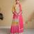 Pink silk blend hand embroidery semi stitched salwar suits suits size up to 42