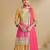 Pink silk blend hand embroidery semi stitched salwar suits suits size up to 42