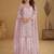 Pink net sequins work semi stitched salwar suits suits size up to 42