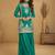 Turquoise chiffon sequins work semi stitched salwar suits suits size up to 42
