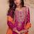 Pink chiffon sequins work semi stitched salwar suits suits size up to 42