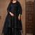 Black net sequins work semi stitched salwar suits suits size up to 42