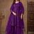 Purple net sequins work semi stitched salwar suits suits size up to 42