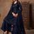 Navy blue net sequins work semi stitched salwar suits suits size up to 42
