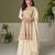 Off white georgette sequins work semi stitched salwar suits suits size up to 42