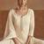 Off white georgette sequins work semi stitched salwar suits suits size up to 42