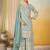 Sea green georgette sequins work semi stitched salwar suits suits size up to 42