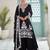 Black chiffon hand embroidery semi stitched salwar suits suits size up to 42