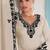 White chiffon hand embroidery semi stitched salwar suits suits size up to 42