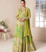 Multicolor chiffon sequins work semi stitched salwar suits suits size up to 42