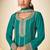 Teal blue chiffon sequins work semi stitched salwar suits suits size up to 42