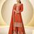 Orange chiffon sequins work semi stitched salwar suits suits size up to 42
