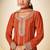 Orange chiffon sequins work semi stitched salwar suits suits size up to 42