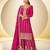 Pink chiffon sequins work semi stitched salwar suits suits size up to 42