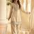 Beige silk blend mirror work semi stitched salwar suits suits size up to 42