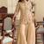 Beige silk blend sequins work semi stitched salwar suits suits size up to 42