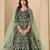 Green velvet sequins work semi stitched salwar suits suits size up to 42