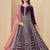 Wine velvet sequins work semi stitched salwar suits suits size up to 42