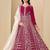 Red velvet sequins work semi stitched salwar suits suits size up to 42