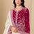 Red velvet sequins work semi stitched salwar suits suits size up to 42