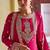 Pink chiffon mirror work semi stitched salwar suits suits size up to 42