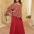 Red viscose sequins work semi stitched salwar suits suits size up to 42